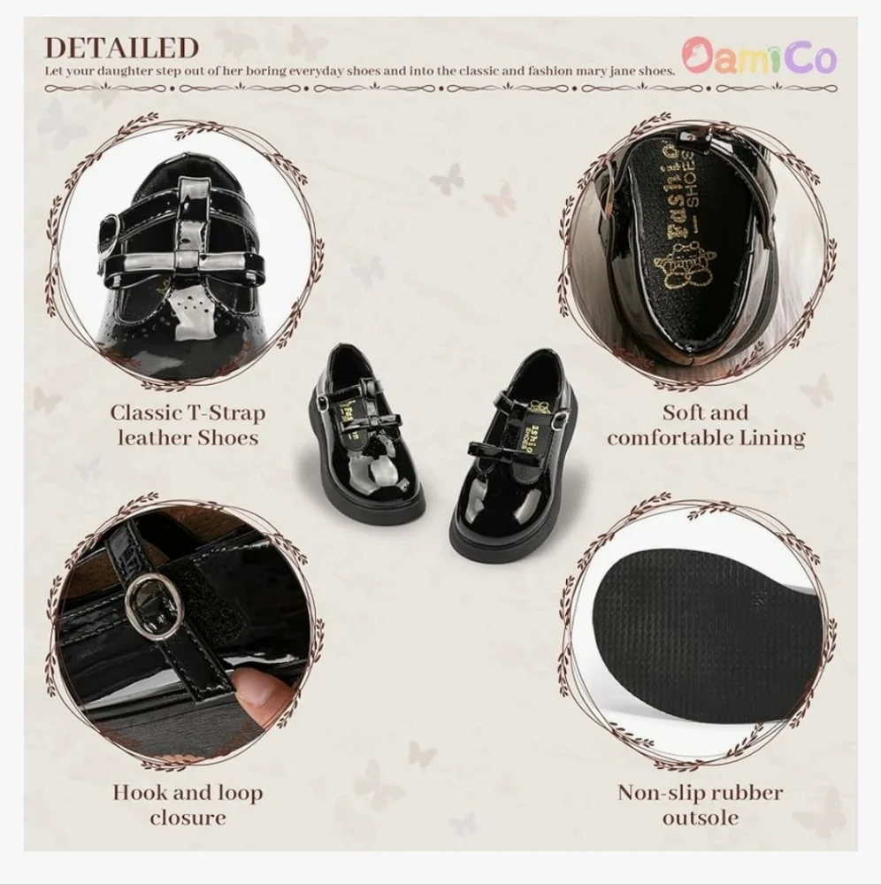 New! Girls toddler 9 black Mary Jane classic patent leather formal dress shoes